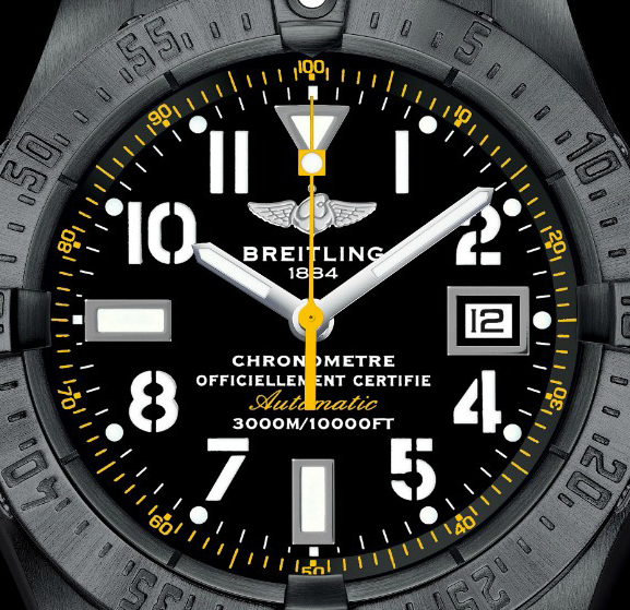 Breitling Avenger Seawolf Blacksteel Code Yellow Replica Watches