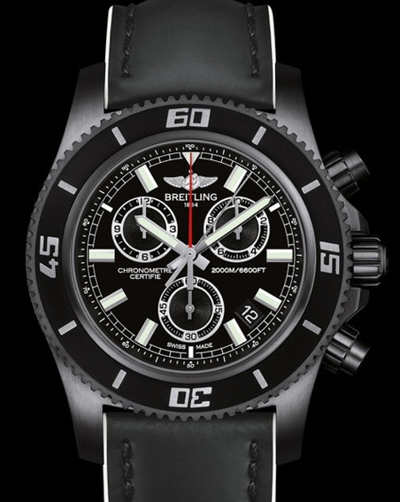 Men’s Black Steel Breitling Superocean Chronograph M2000 Fake Watches